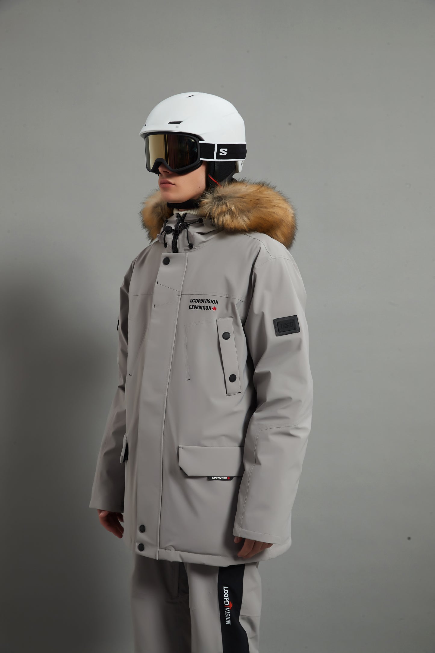 Alexander Skidual Men Ski Parka Insulated Dermizax 20K Warm Grey