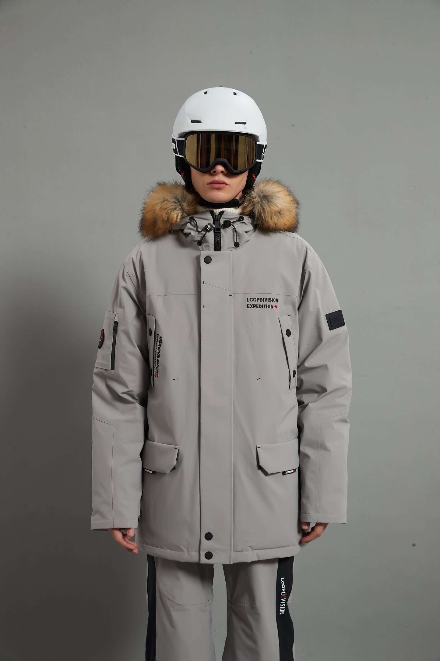 Alexander Skidual Men Ski Parka Insulated Dermizax 20K Warm Grey