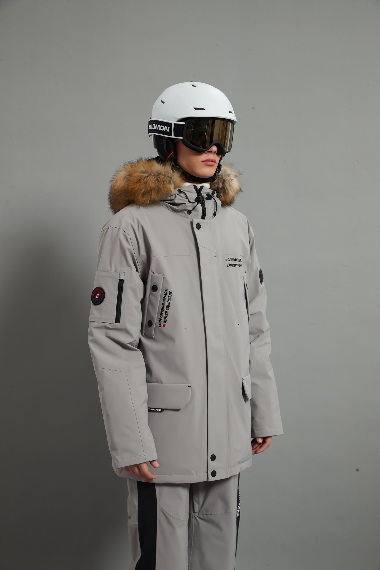 Alexander Skidual Men Ski Parka Insulated Dermizax 20K Warm Grey