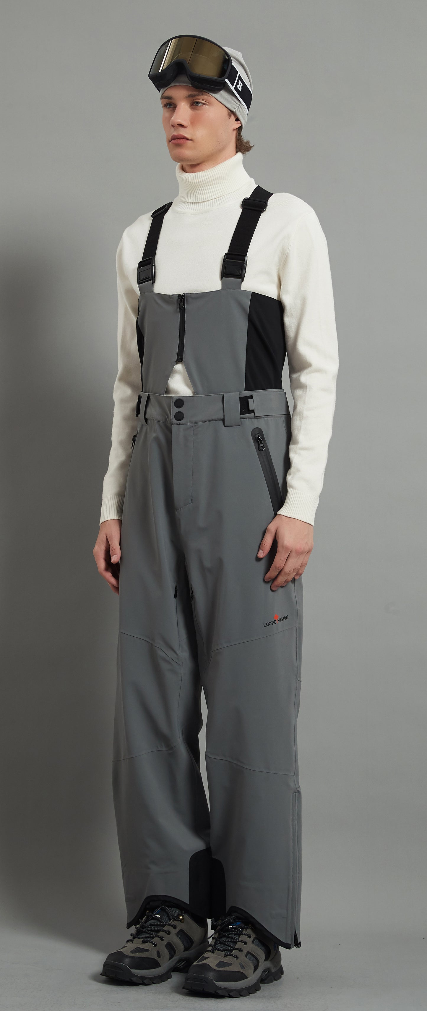 Laval-M Men Ski Bib Pant Insulated 3L Dermizax 20K Elephant Grey