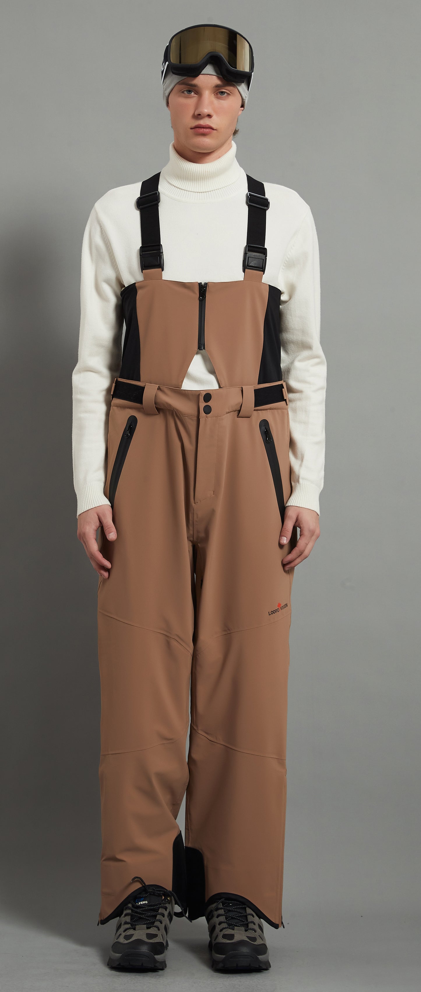 Laval-M Men Ski Bib Pant Insulated 3L Dermizax 20K Brown