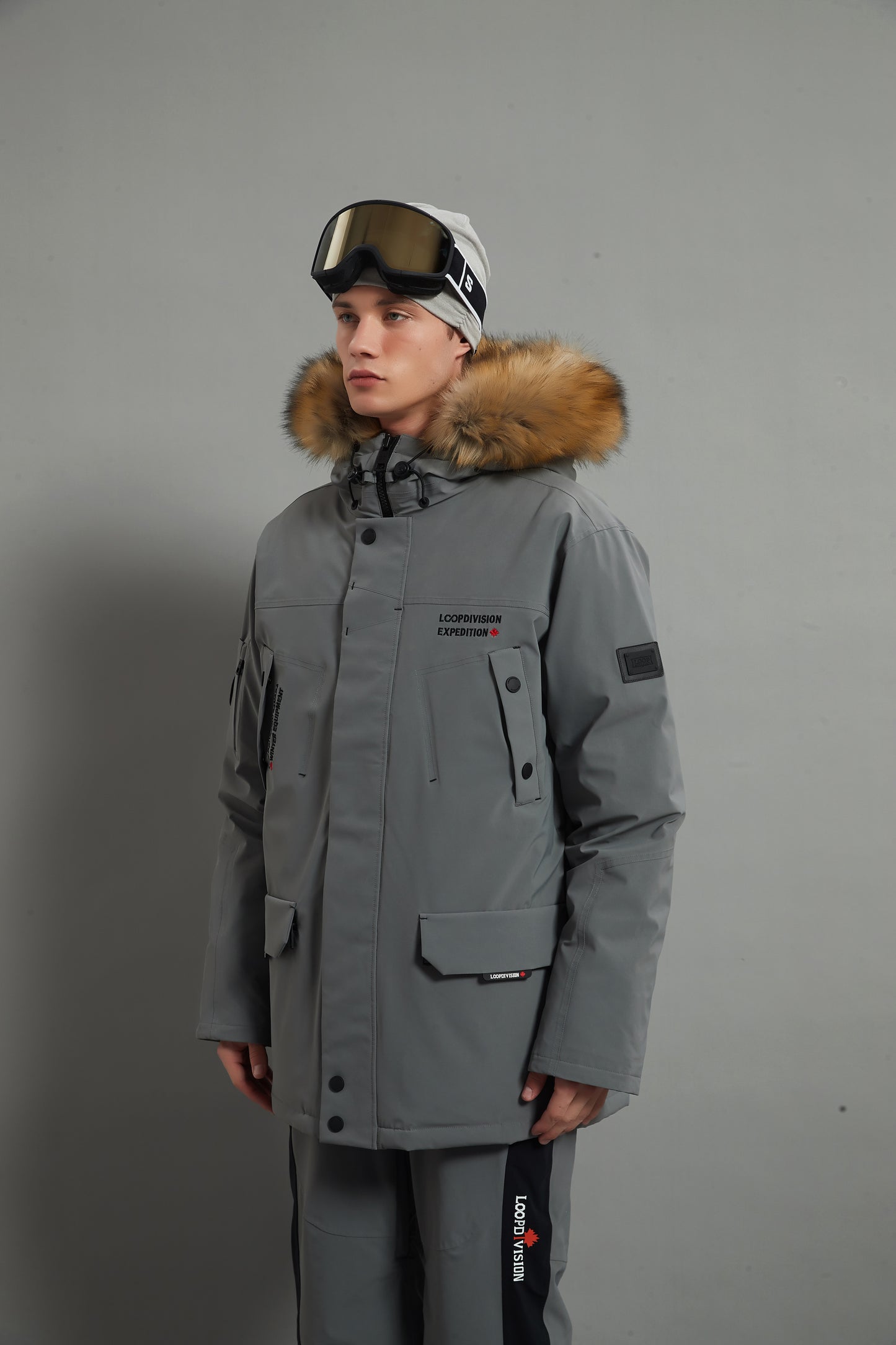 Alexander Skidual Men Ski Parka Insulated Dermizax 20K Elephant grey