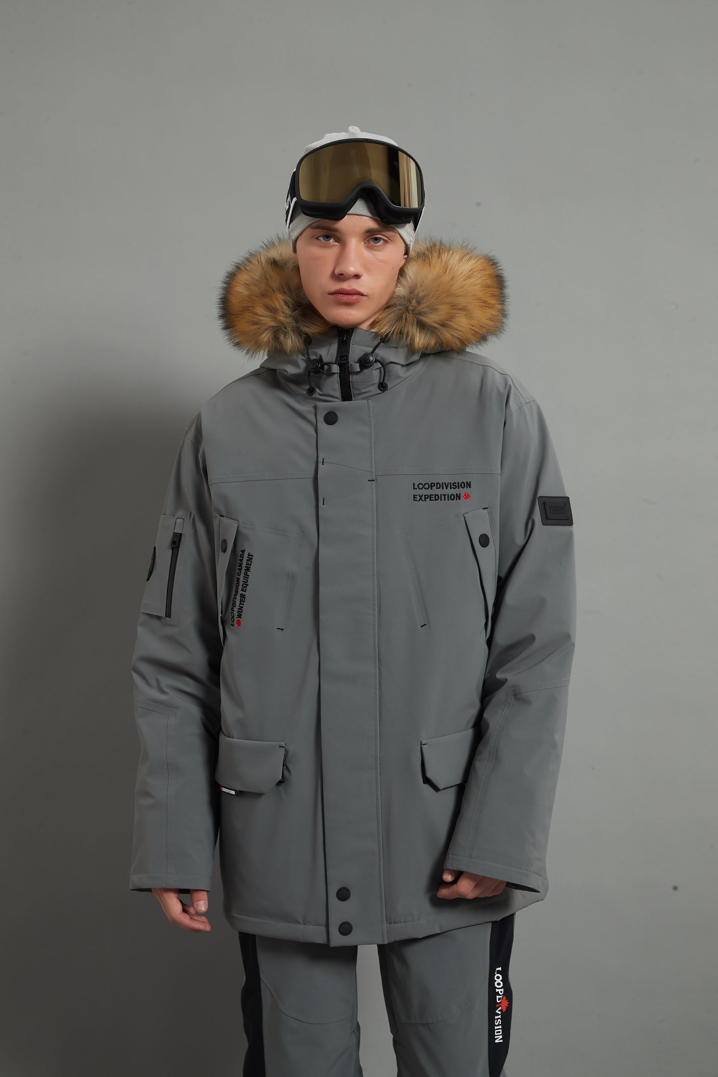 Alexander Skidual Men Ski Parka Insulated Dermizax 20K Elephant grey