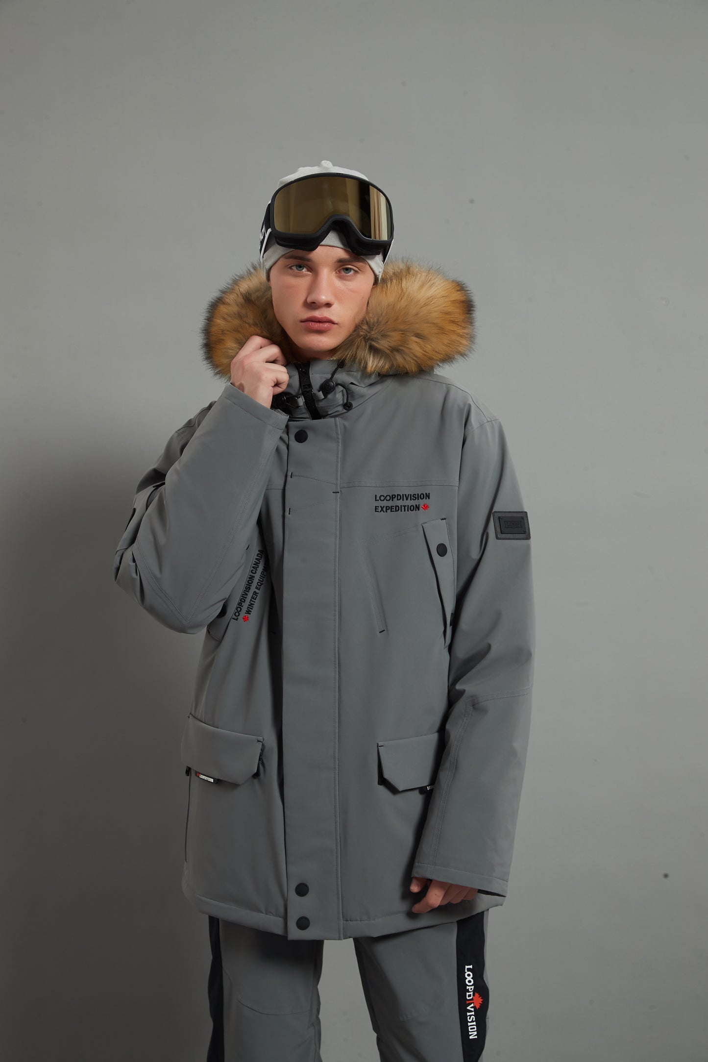 Alexander Skidual Men Ski Parka Insulated Dermizax 20K Elephant grey