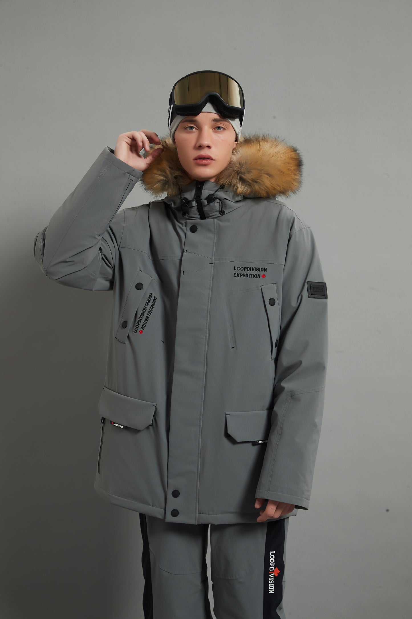 Alexander Skidual Men Ski Parka Insulated Dermizax 20K Elephant grey