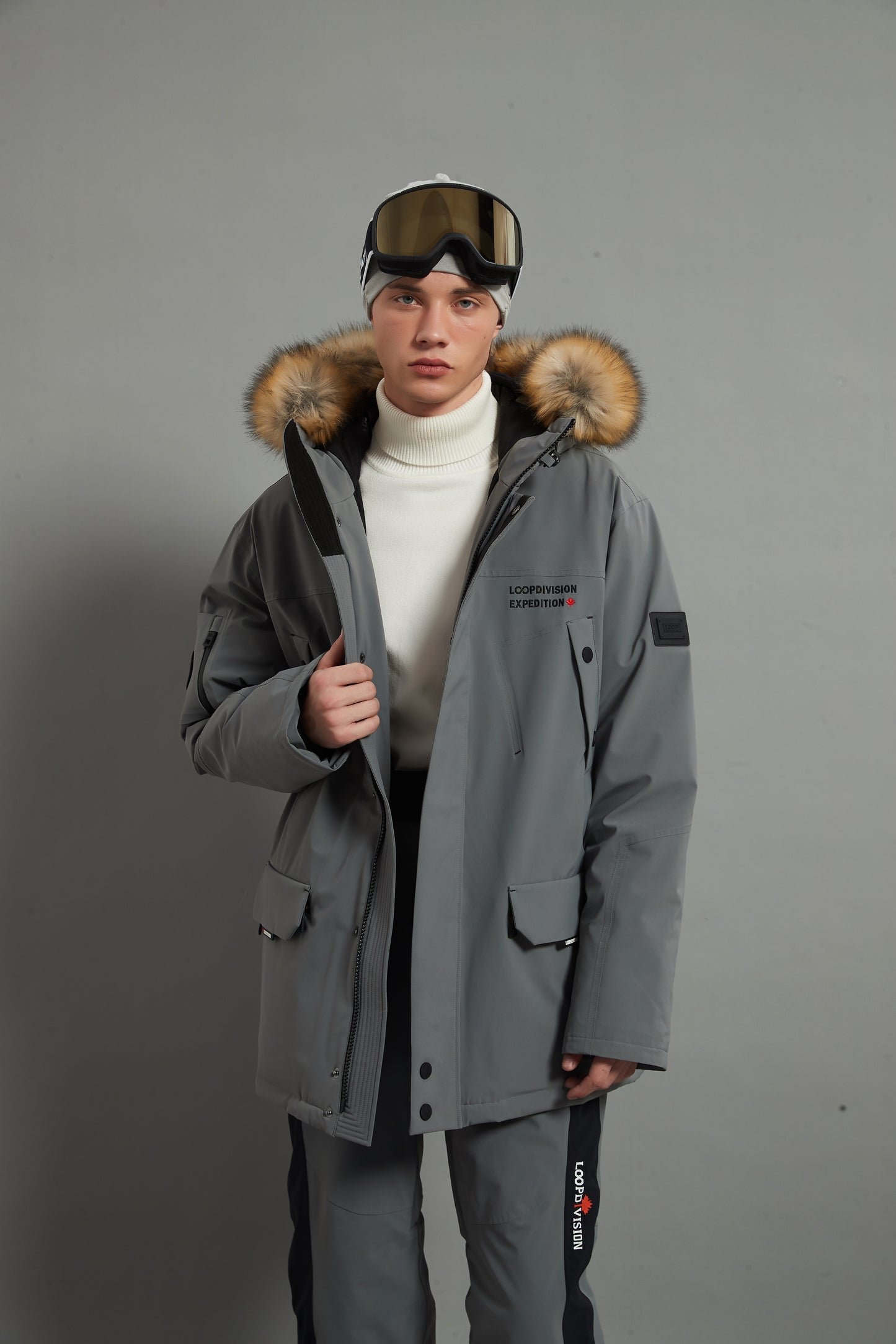 Alexander Skidual Men Ski Parka Insulated Dermizax 20K Elephant grey