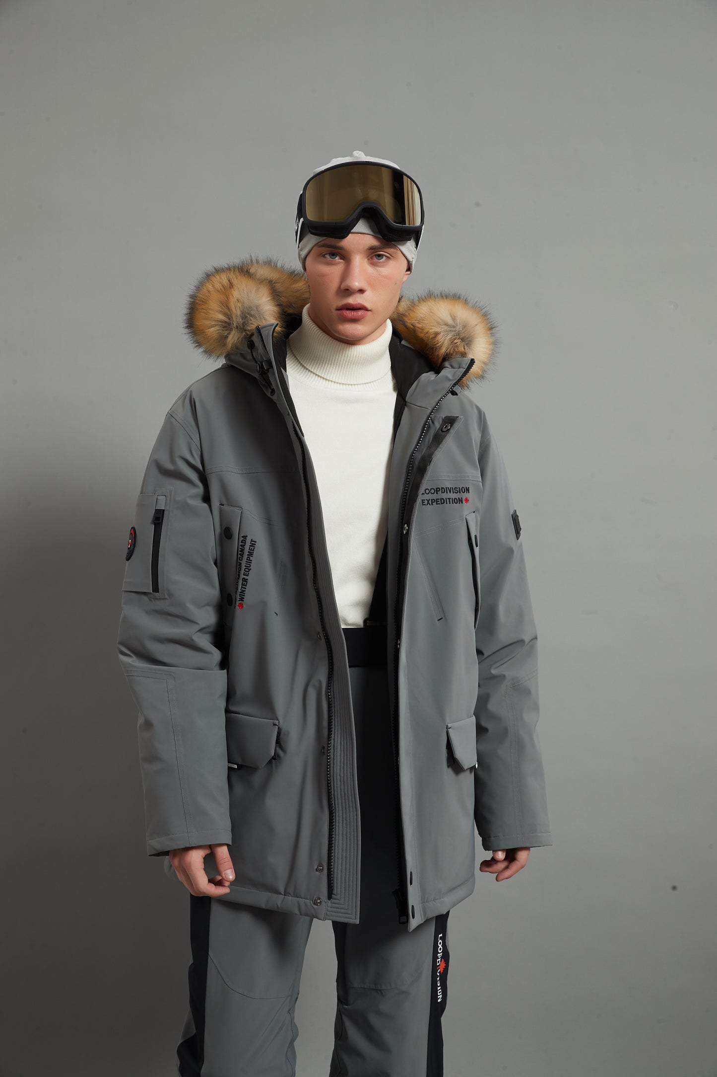 Alexander Skidual Men Ski Parka Insulated Dermizax 20K Elephant grey