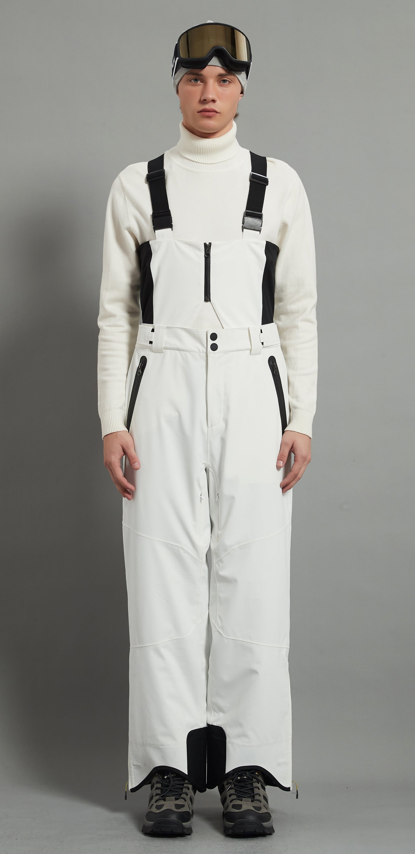 Laval-M Men Ski Bib Pant Insulated 3L Dermizax 20K White