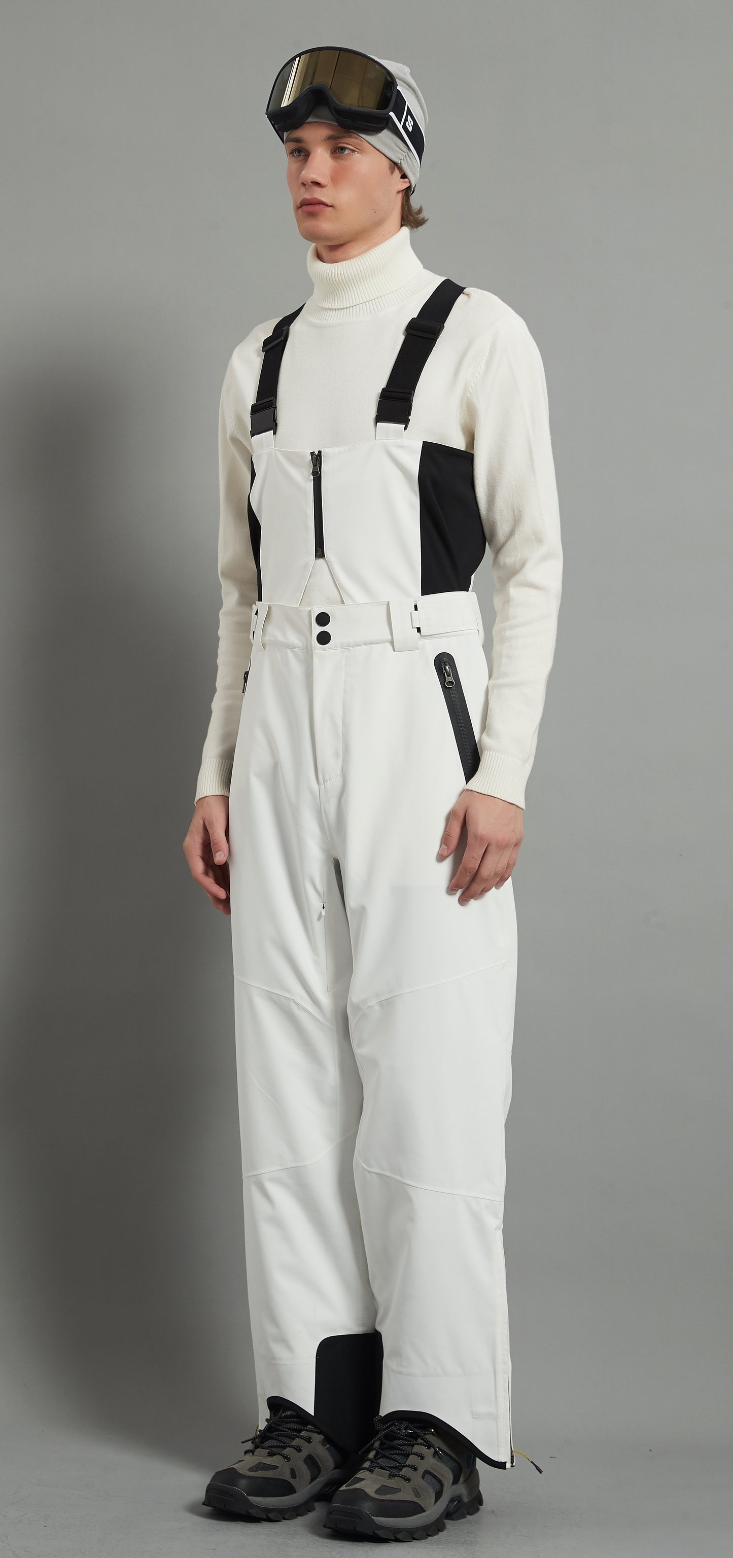 Laval-M Men Ski Bib Pant Insulated 3L Dermizax 20K White