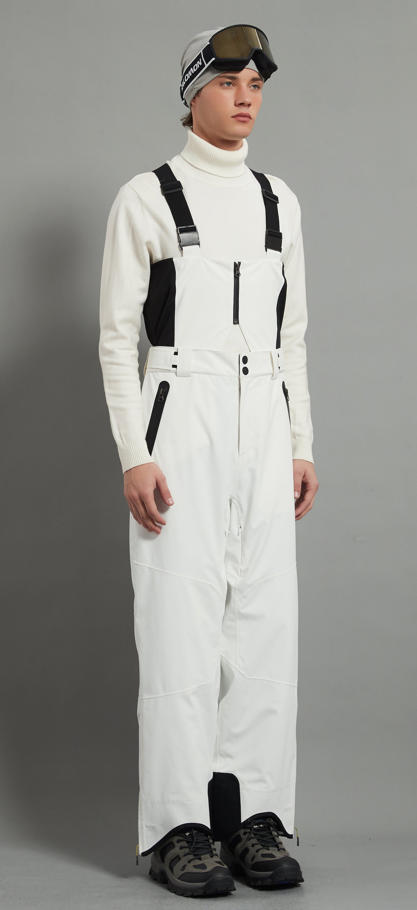 Laval-M Men Ski Bib Pant Insulated 3L Dermizax 20K White