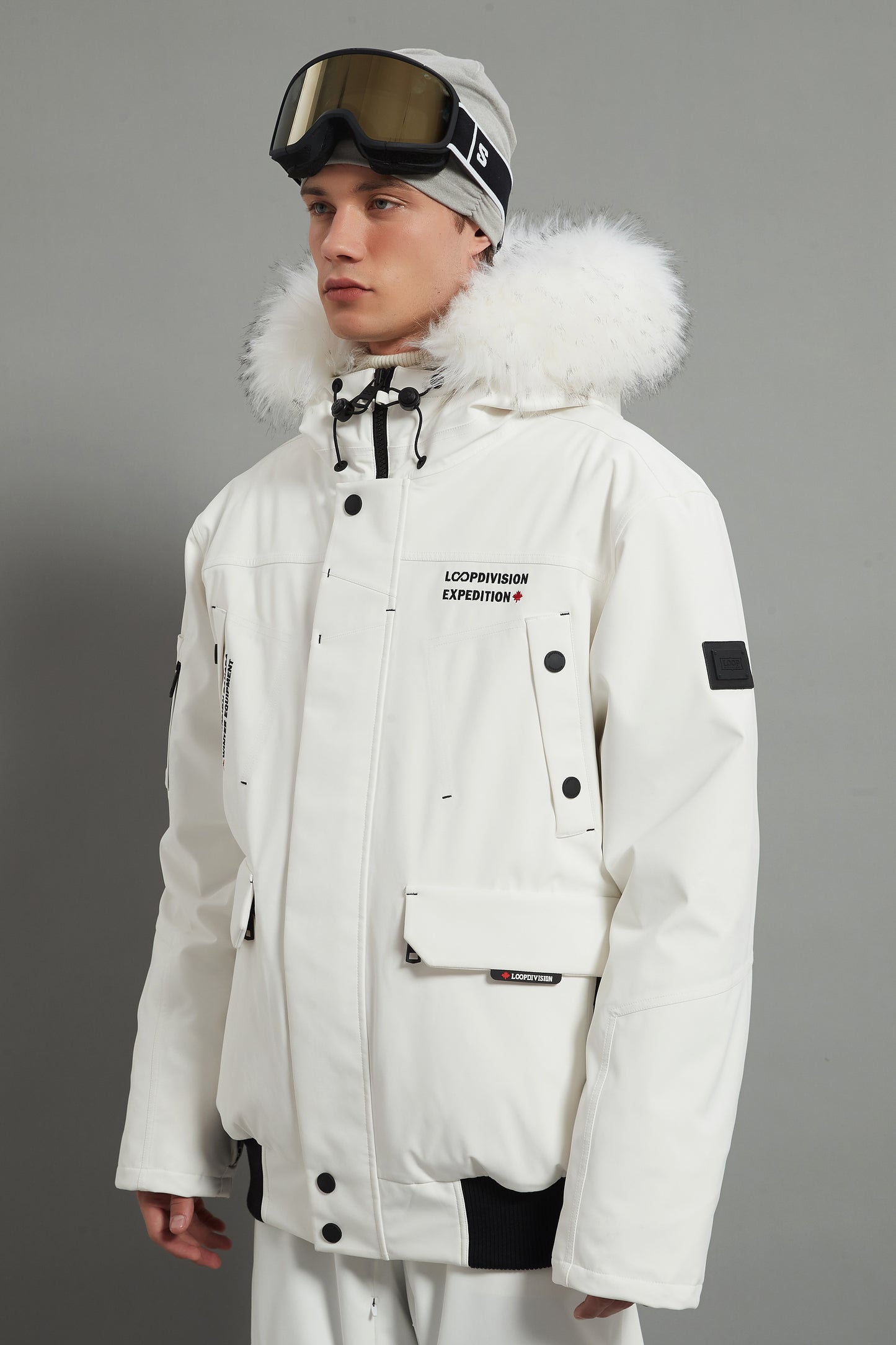 Nicolas Skidual Men Ski Jacket Insulated 3L Dermizax 20K White