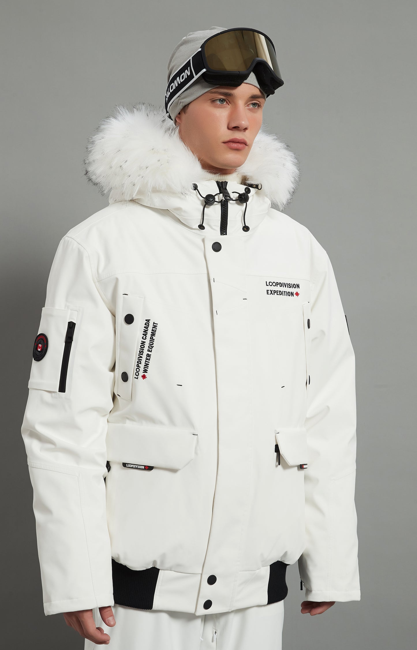 Nicolas Skidual Men Ski Jacket Insulated 3L Dermizax 20K White