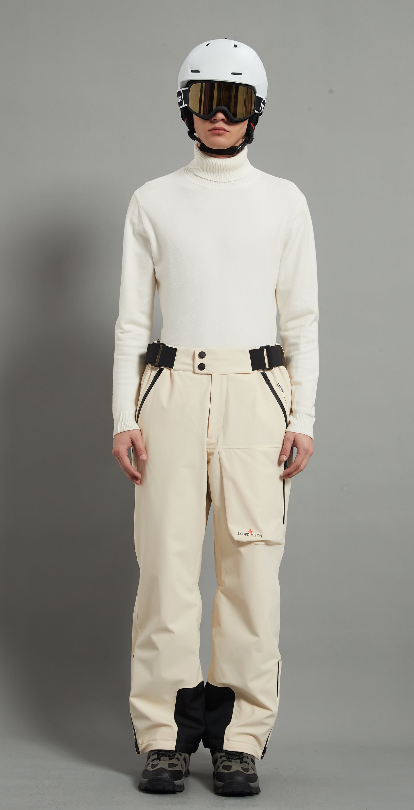 Whistler-M Men Ski Pant Insulated 3L Dermizax 20K Beige White