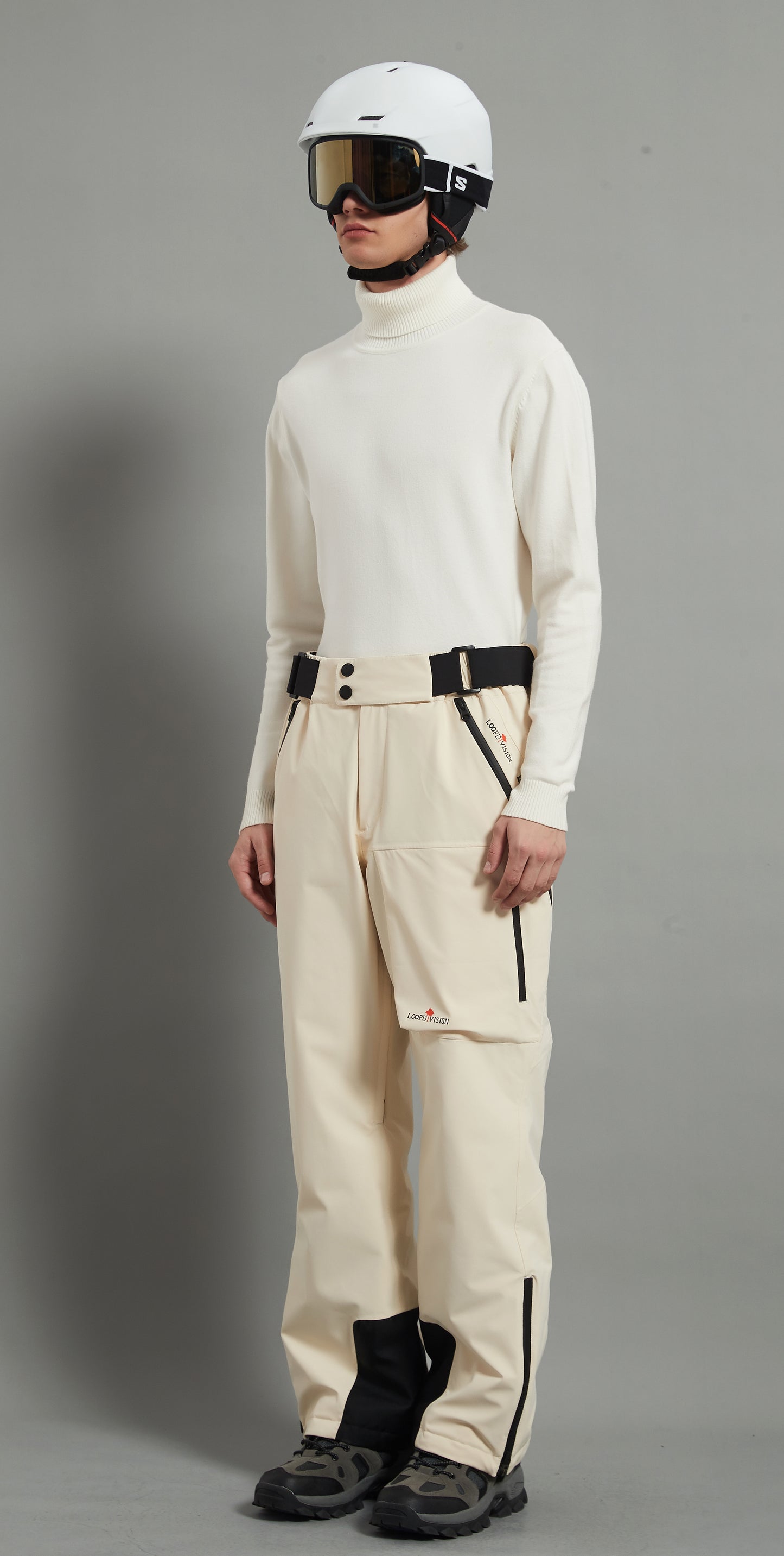 Whistler-M Men Ski Pant Insulated 3L Dermizax 20K Beige White