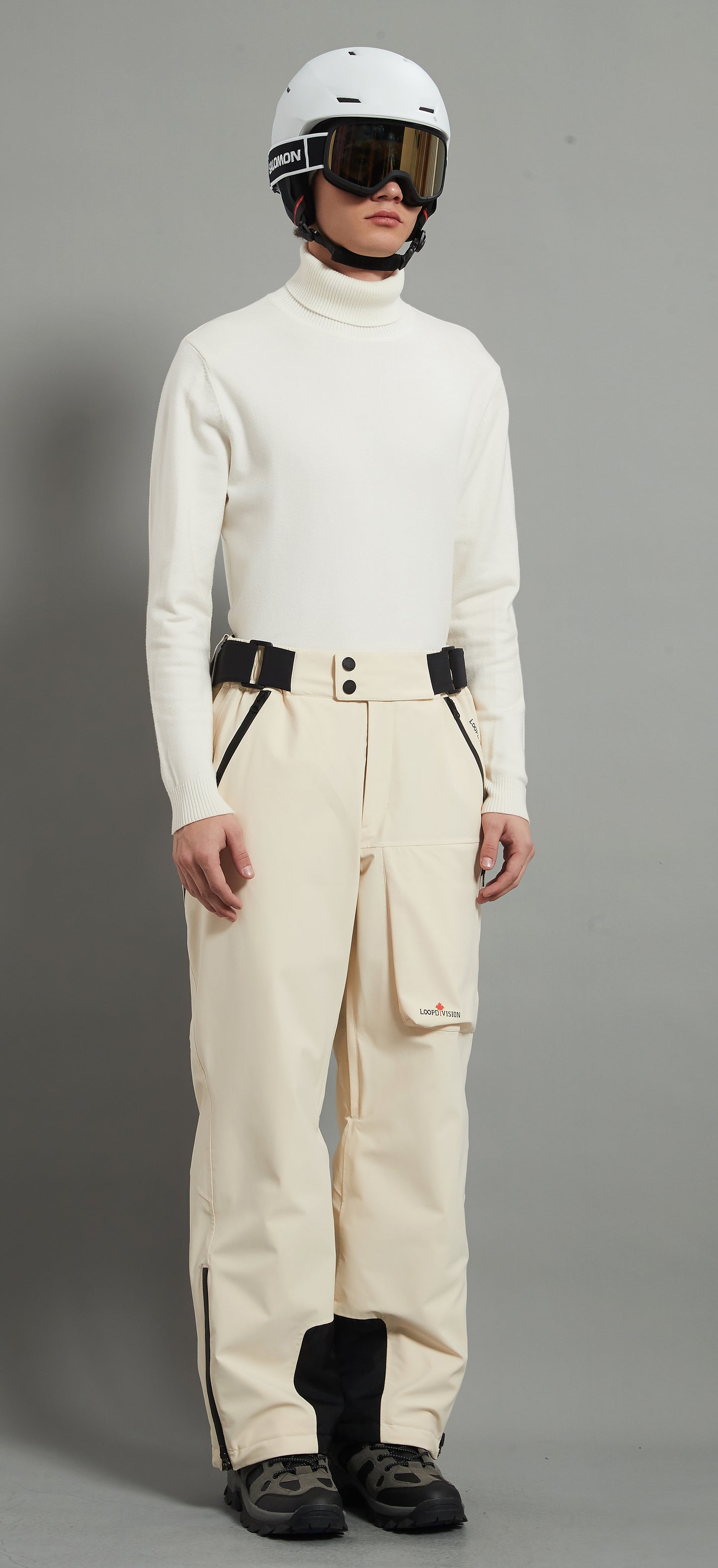 Whistler-M Men Ski Pant Insulated 3L Dermizax 20K Beige White