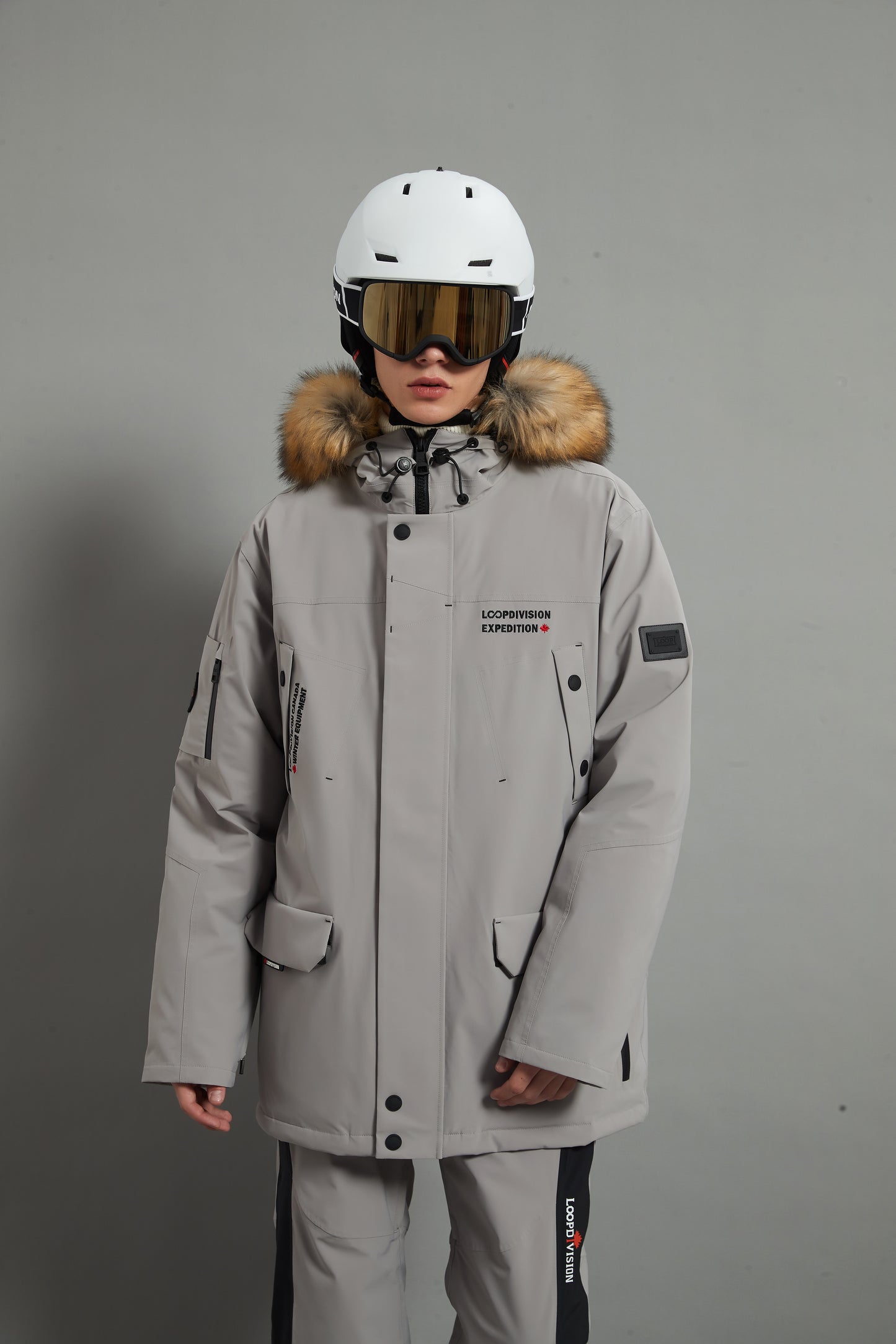 Alexander Skidual Men Ski Parka Insulated Dermizax 20K Warm Grey
