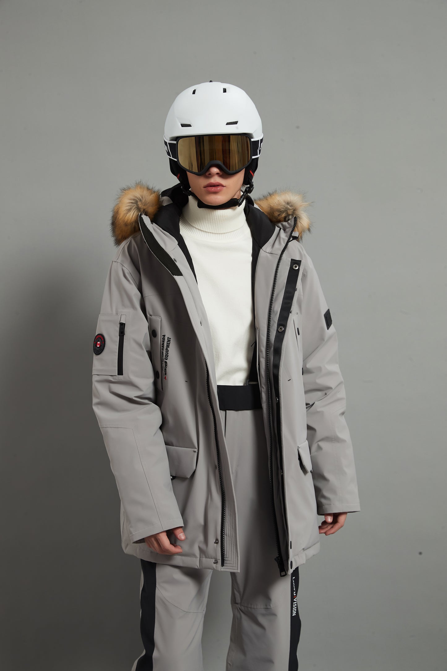 Alexander Skidual Men Ski Parka Insulated Dermizax 20K Warm Grey