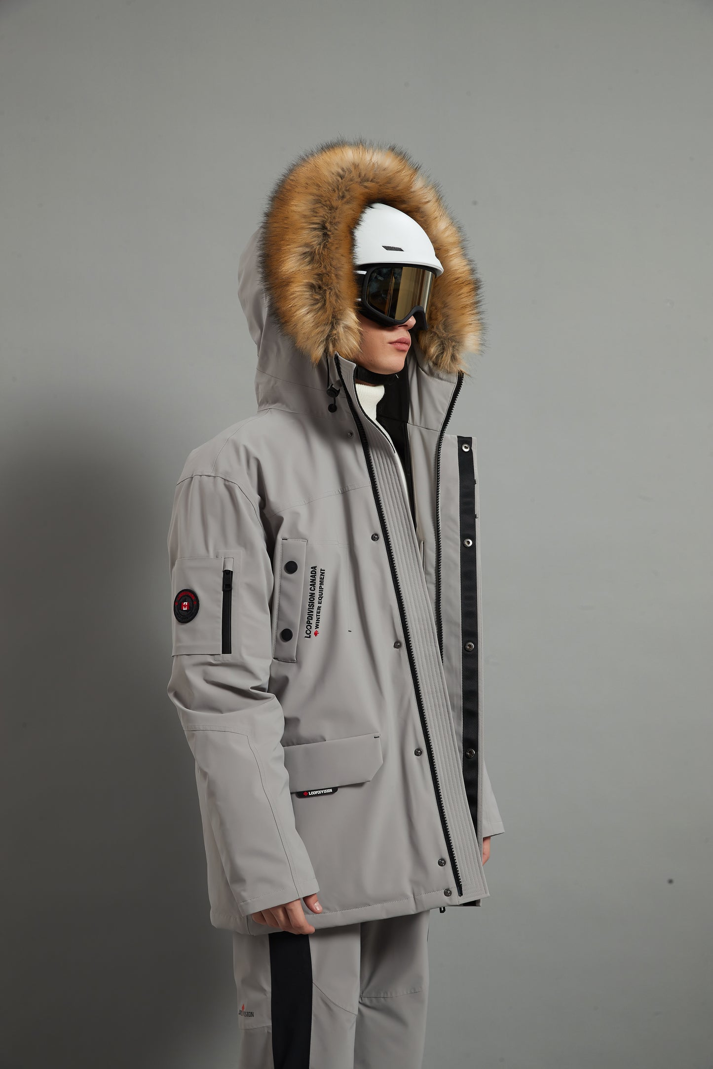 Alexander Skidual Men Ski Parka Insulated Dermizax 20K Warm Grey