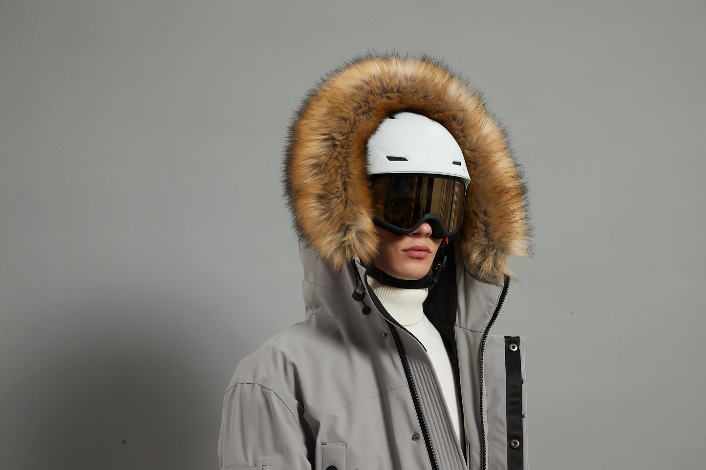 Alexander Skidual Men Ski Parka Insulated Dermizax 20K Warm Grey