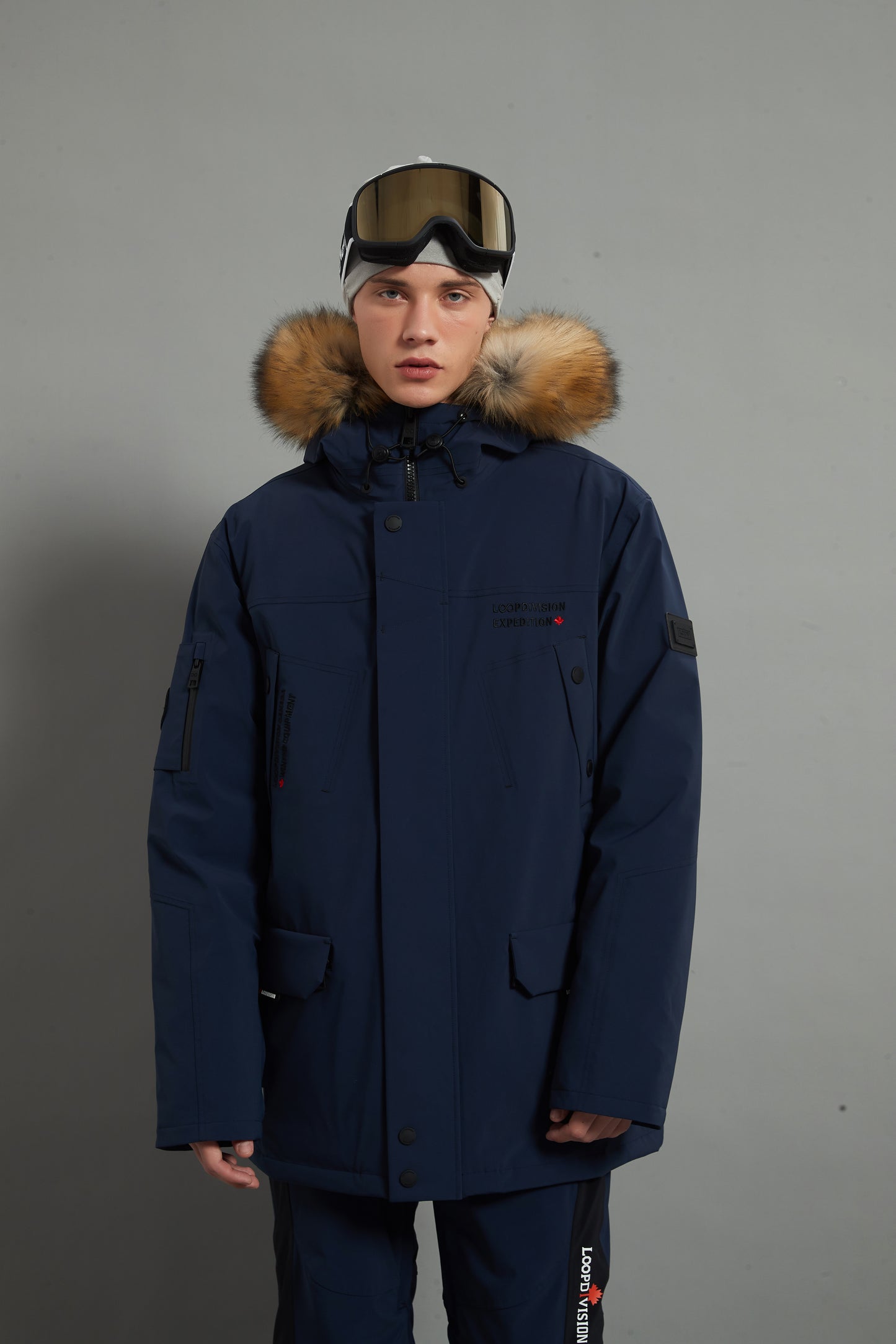 Alexander Skidual Men Ski Parka Insulated Dermizax 20K Glazed Blue