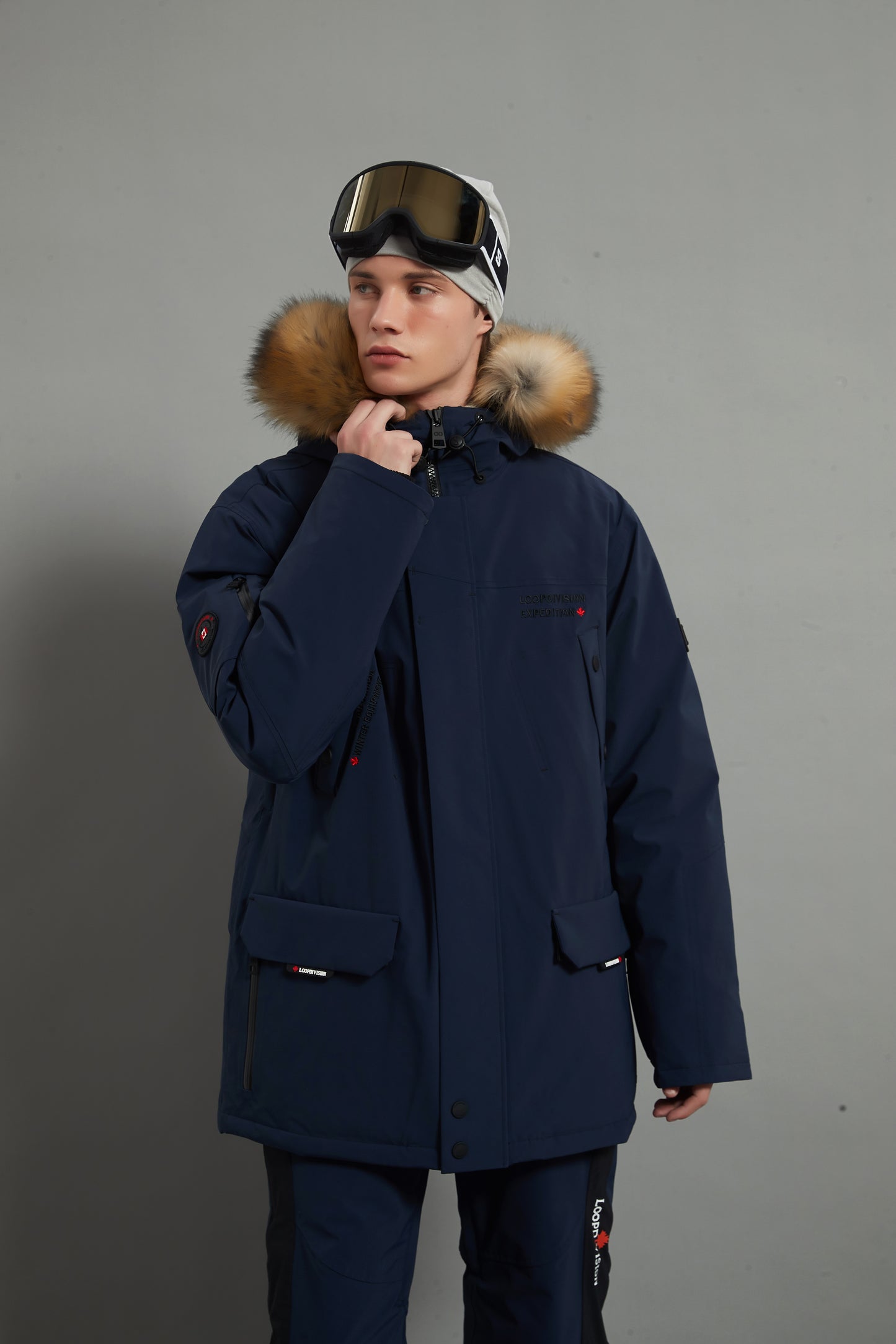 Alexander Skidual Men Ski Parka Insulated Dermizax 20K Glazed Blue