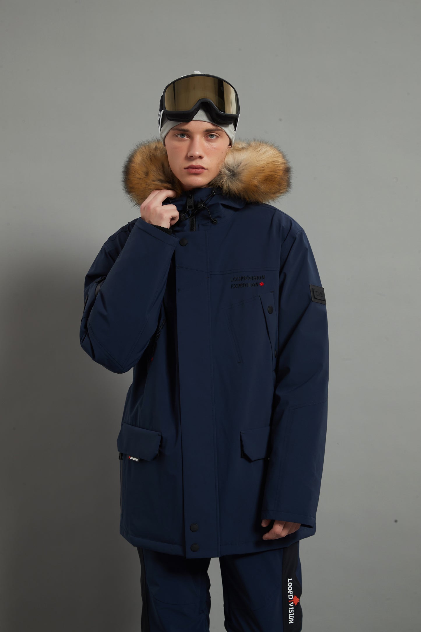 Alexander Skidual Men Ski Parka Insulated Dermizax 20K Glazed Blue