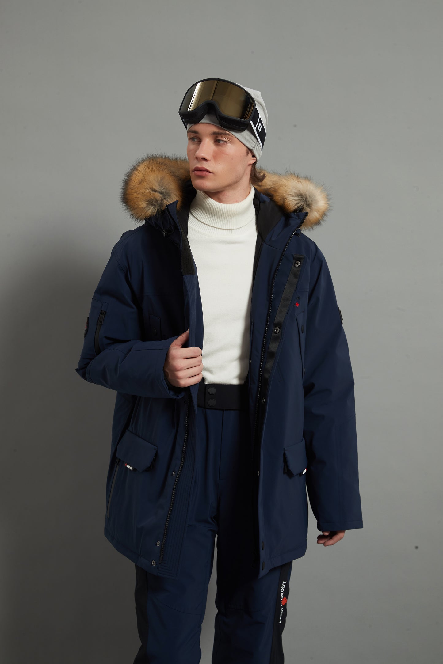 Alexander Skidual Men Ski Parka Insulated Dermizax 20K Glazed Blue