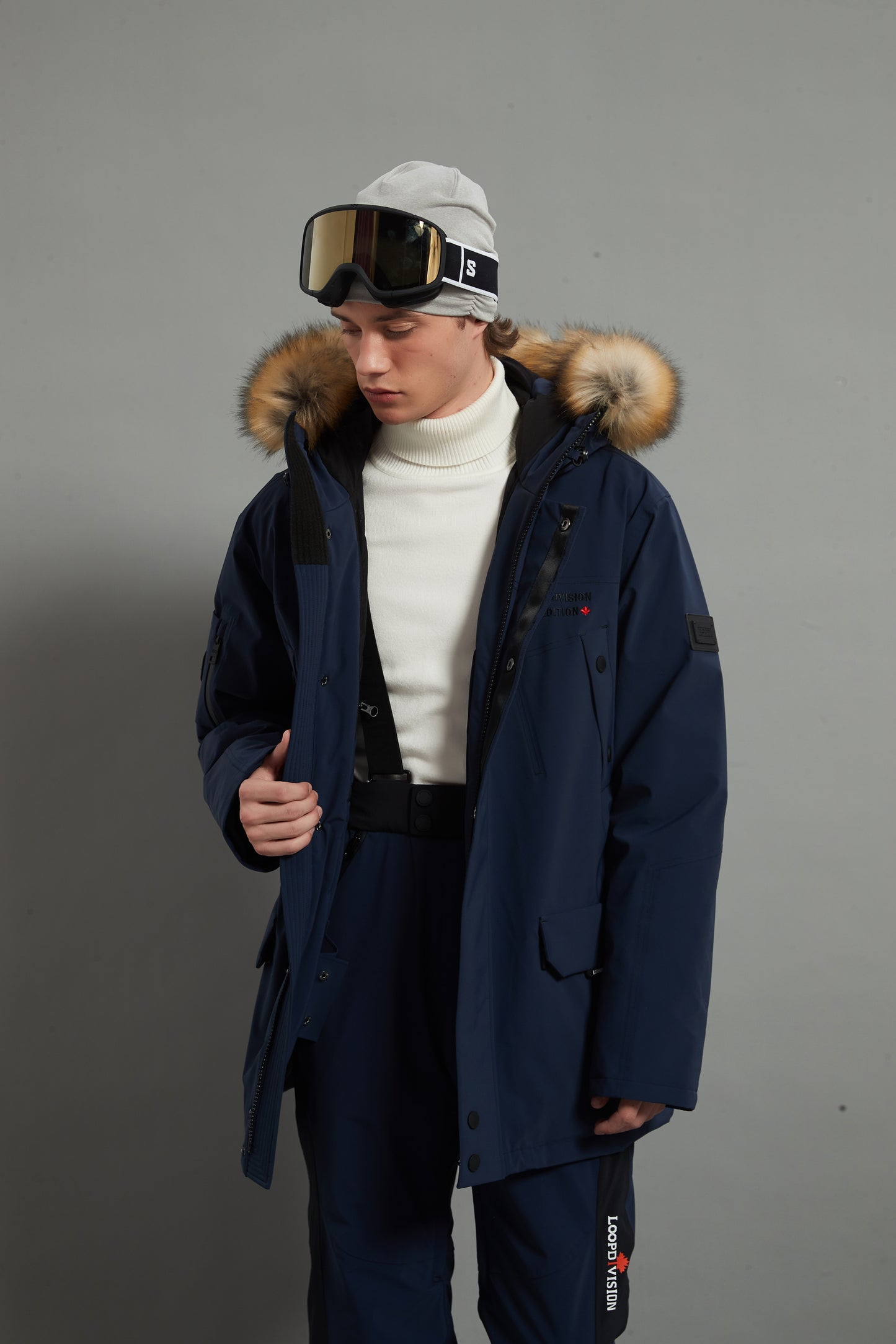 Alexander Skidual Men Ski Parka Insulated Dermizax 20K Glazed Blue