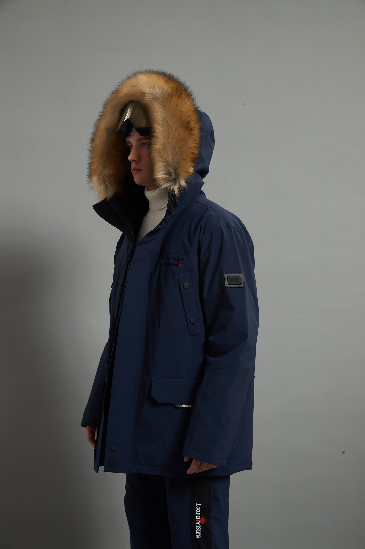 Alexander Skidual Men Ski Parka Insulated Dermizax 20K Glazed Blue