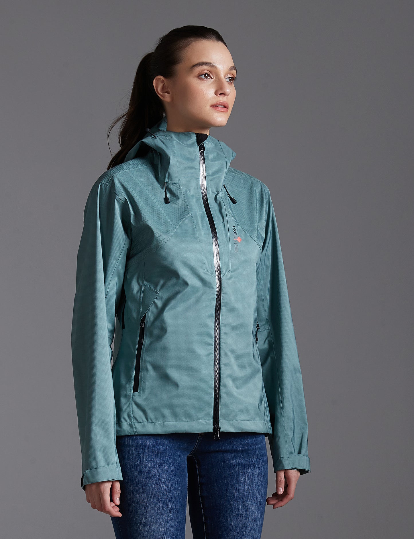 Zoe-F Lady Hard Shell Jacket 3L Silver Blue