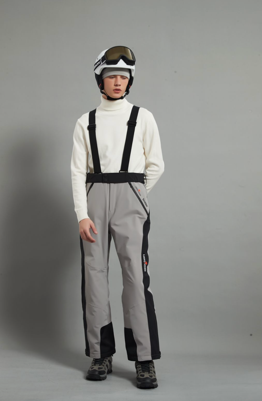 Bayview-M Man Ski Bib Pant Insulated Dermizax 20K Warm Grey