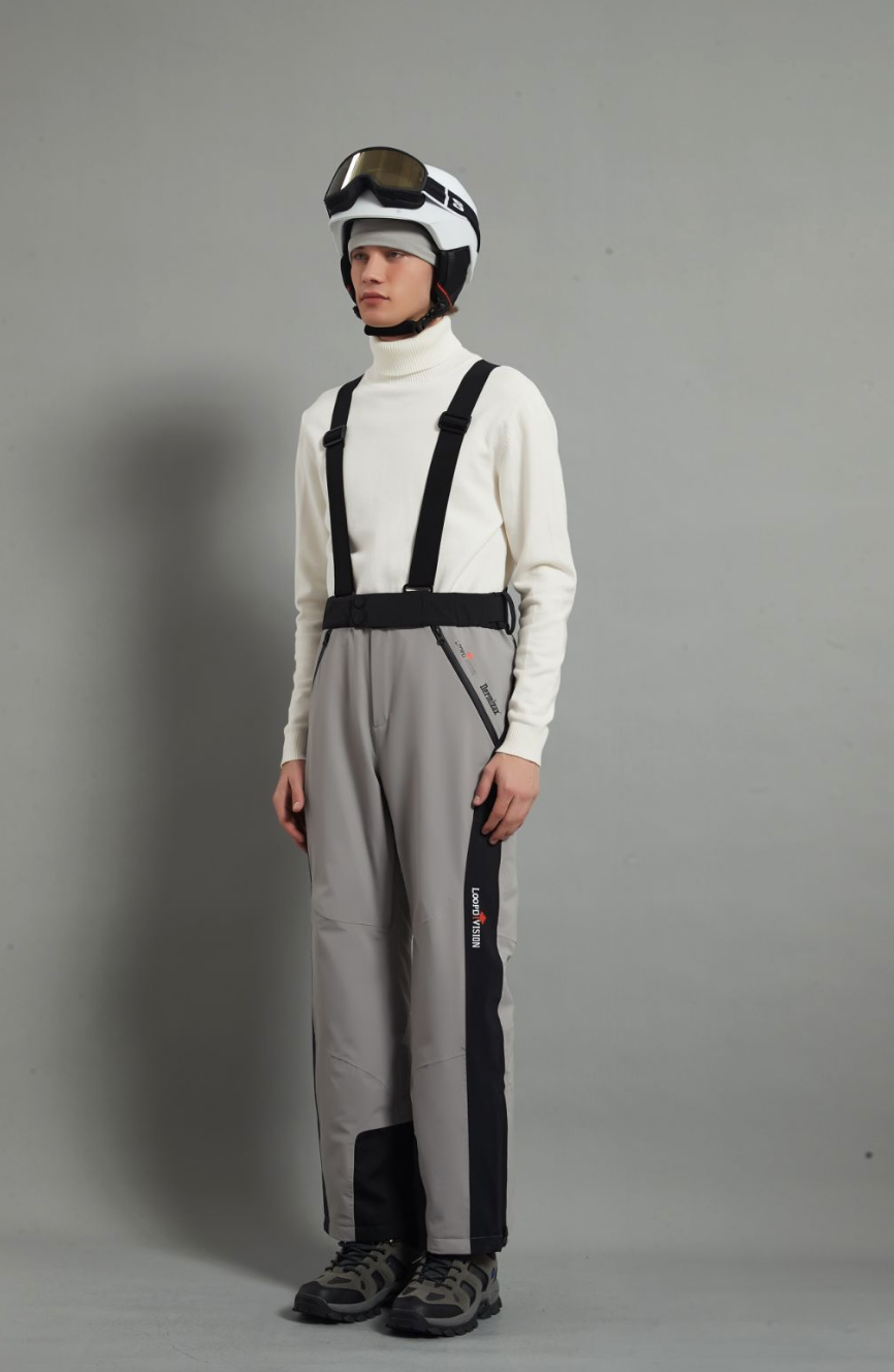 Bayview-M Man Ski Bib Pant Insulated Dermizax 20K Warm Grey