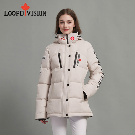 DANNA Women Mid-Length Parka Insulated-Freestyle Canada Co-branded, Beige