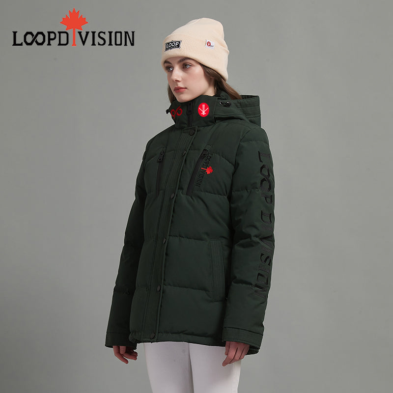 DANNA Women Mid-Length Parka Insulated-Freestyle Canada Co-branded, Deep Green