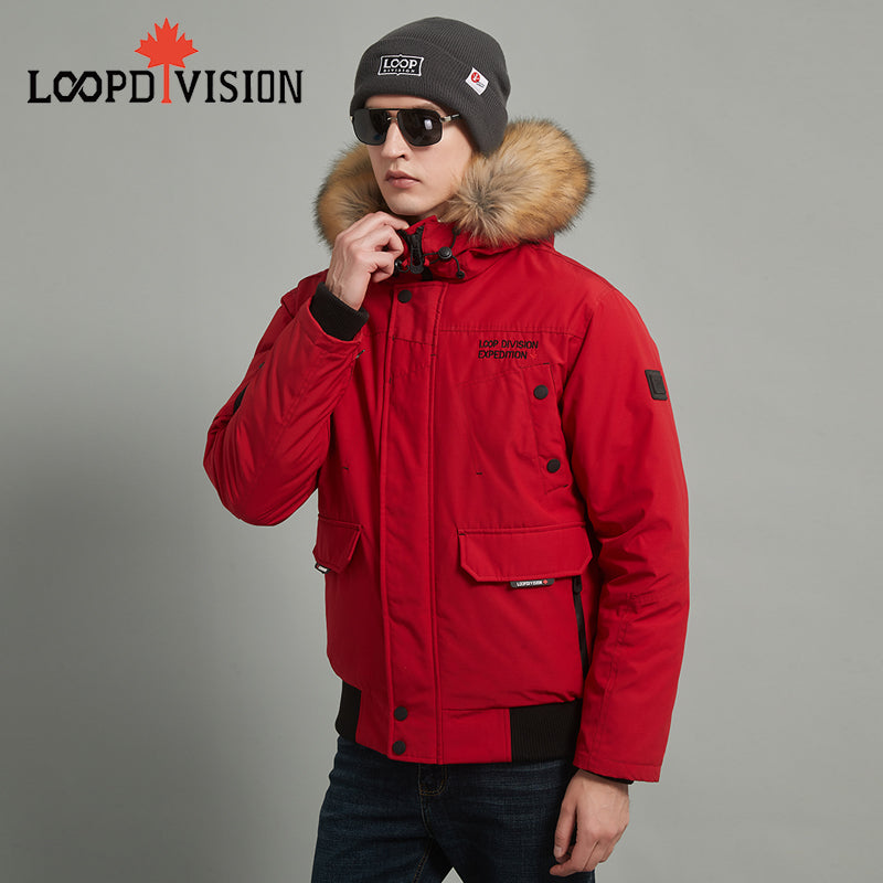 Lucas Men’s Winter Parka for Extreme Weather Protection-Red