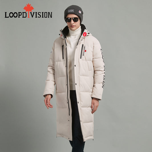 Steven Men’s Long Parka for Extreme Weather Protection-Beige