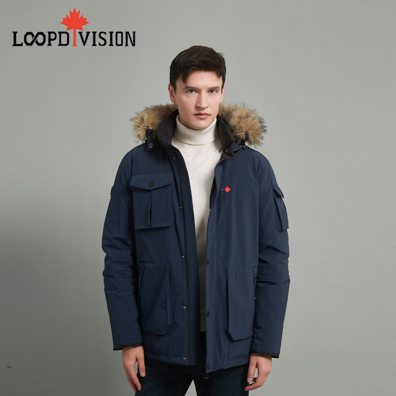 Austin Men’s Winter Parka for Extreme Weather Protection-Glazed Blue