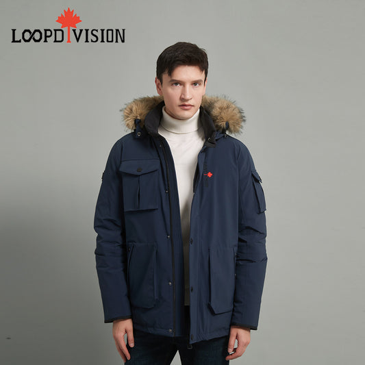 Austin Men’s Winter Parka for Extreme Weather Protection-Glazed Blue