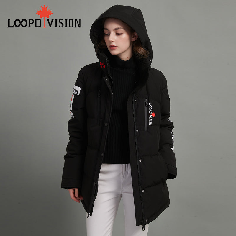 DANNA Women Mid-Length Parka Insulated-Freestyle Canada Co-branded, Black