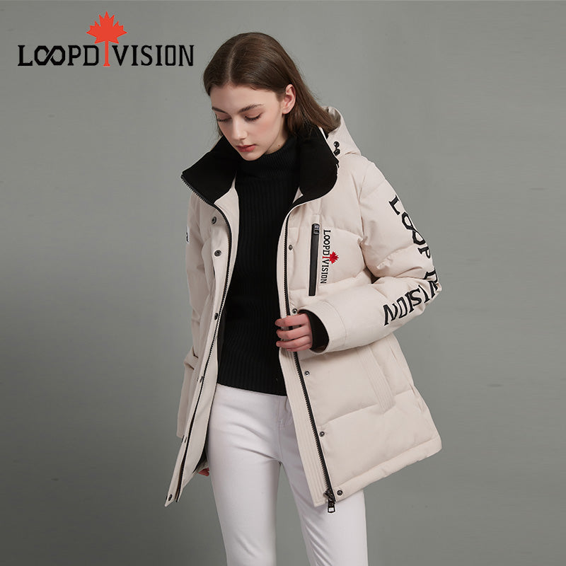 DANNA Women Mid-Length Parka Insulated-Freestyle Canada Co-branded, Beige