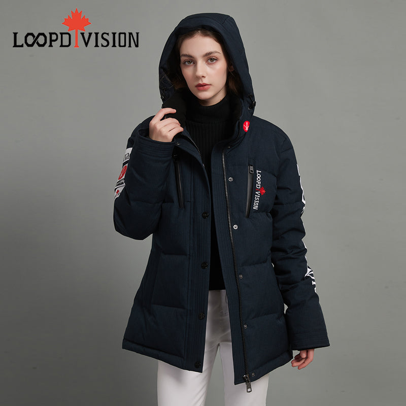 DANNA Women Mid-Length Parka Insulated-Freestyle Canada Co-branded Glazed Blue