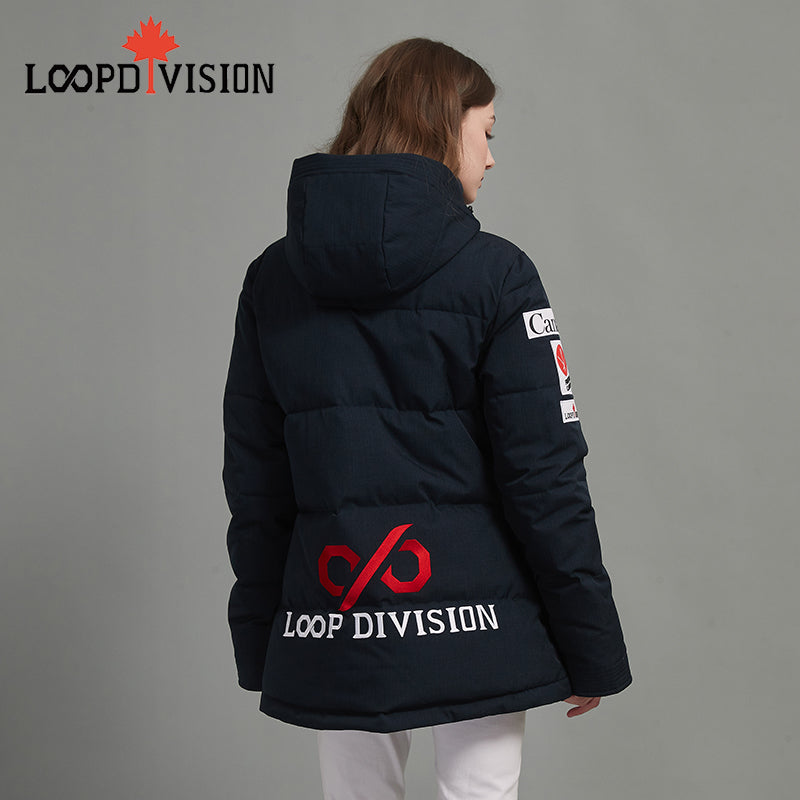 DANNA Women Mid-Length Parka Insulated-Freestyle Canada Co-branded Glazed Blue