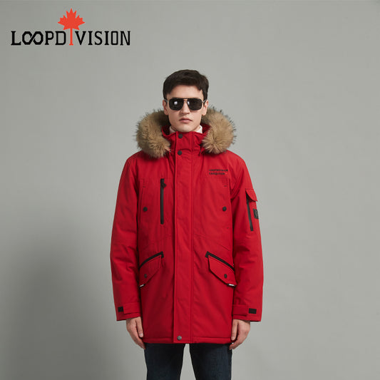 Roger Men’s Winter Parka for Extreme Weather Protection-Red
