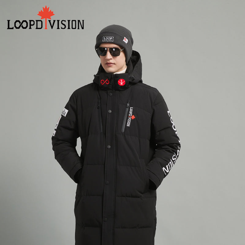 STEVEN Men Long Parka Insulated - Freestyle Canada Co-branded, Black