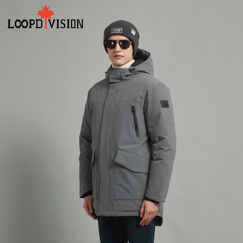 Doug Men’s Winter Parka for Extreme Weather Protection-Elephant Gray