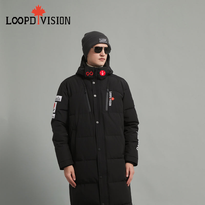 STEVEN Men Long Parka Insulated - Freestyle Canada Co-branded, Black