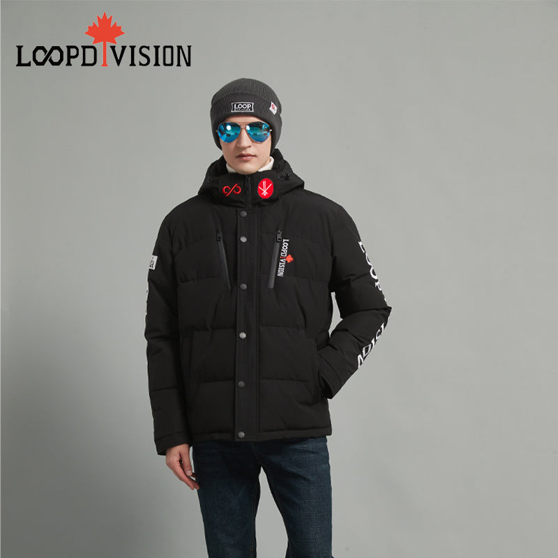 King Men’s Mid-Length Winter Parka for Extreme Weather Protection-Black