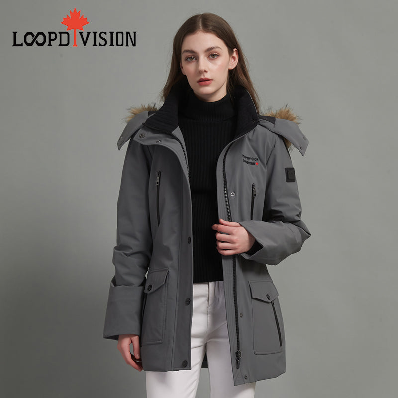Coco Women’s Winter Parka for Extreme Weather Protection-Elephant Gray ...