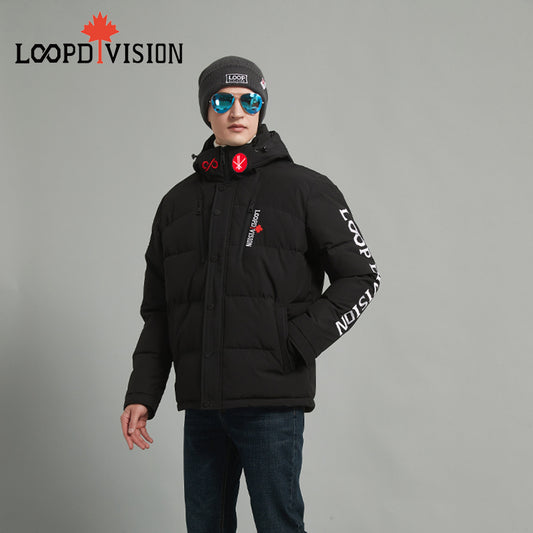 KING Men Mid-Length Parka Insulated-Freestyle Canada Co-branded, Black