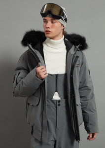 Nicolas Skidual Men Ski Jacket Insulated 3L Dermizax 20K Elephant Grey